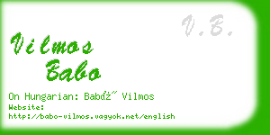 vilmos babo business card